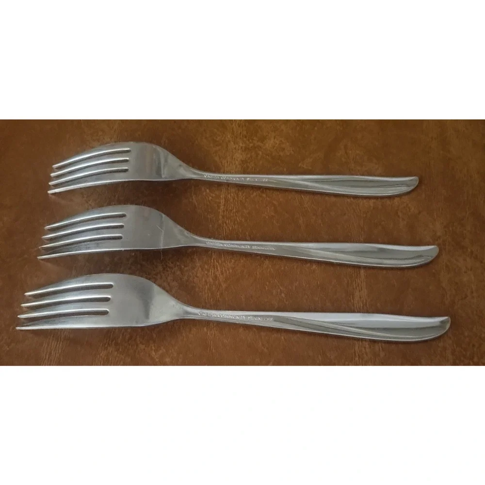 3 Piece Set Oneida Community Stainless Twin Star-Fork Vintage MCM Cottagecore